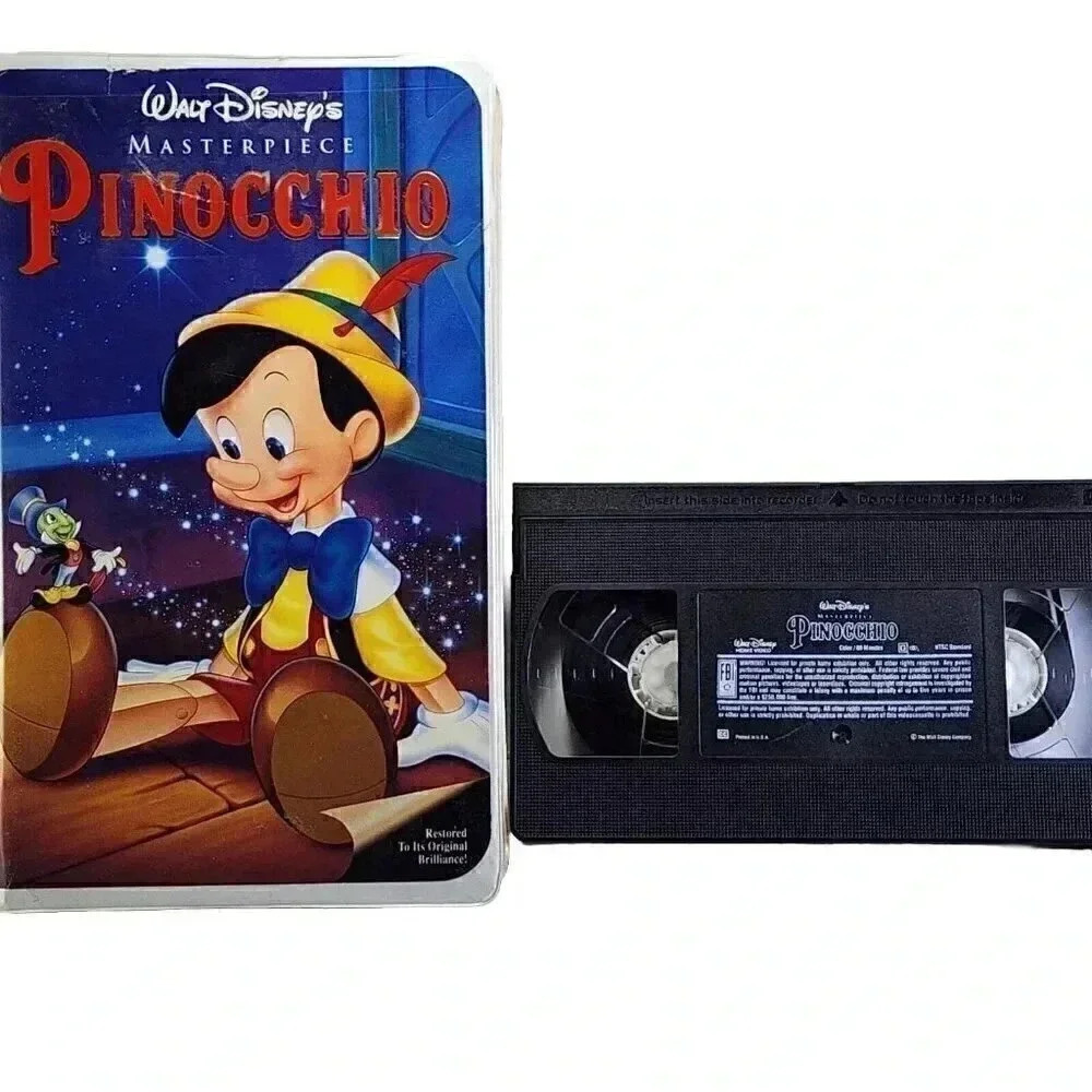 Disney Pinocchio Clamshell VHS Movie 1993 Clam Shell Artwork Masterpiece #239